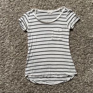 White and Black Striped T-Shirt